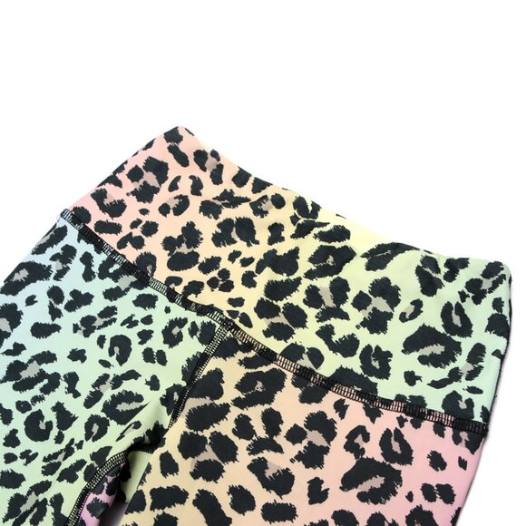 Noli Active Leggings Yoga Leopard Animal Print Rainbow Ombre Stretch Crop Tights - Picture 6 of 6